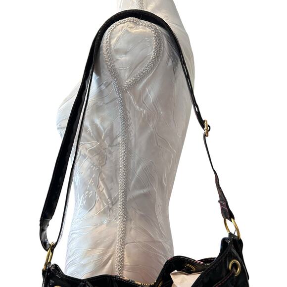 Vintage Y2K BabyPhat Shoulder Bag Black Multicolor Logo Print Adjustable Strap - Picture 8 of 16